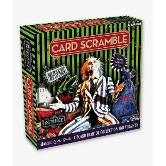 Aquarius Puzzles Beetlejuice Card Scramble Board Game | For 2-4 Players image {1}