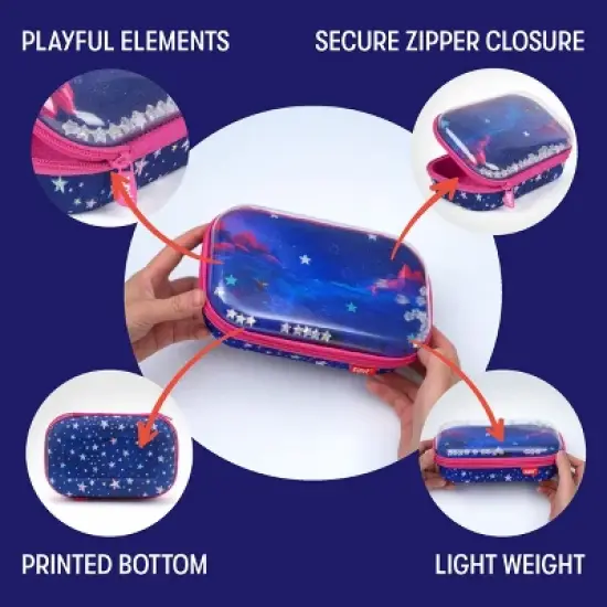 ZIPIT Clear Top Pencil Case for Girls, Starts Pencil Box image {2}