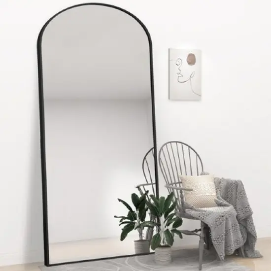 Rhea Arched Full Length Mirror 71"x31", Large Floor Mirror with Stand or Leaning Against Wall for Bedroom - The Pop Home image {5}