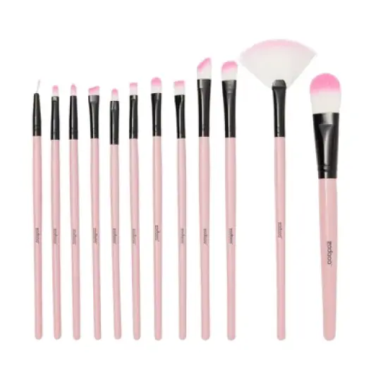 Zodaca 24 Piece Makeup Brush with Pouch Bag Organizer, Pink image {5}