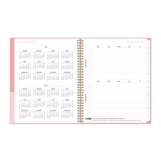 Blue Sky 8.5"x11" 2025-2026 Weekly/Monthly Student Wirebound Planner Double Pocket Flamingo Pink/Sorbet image {6}