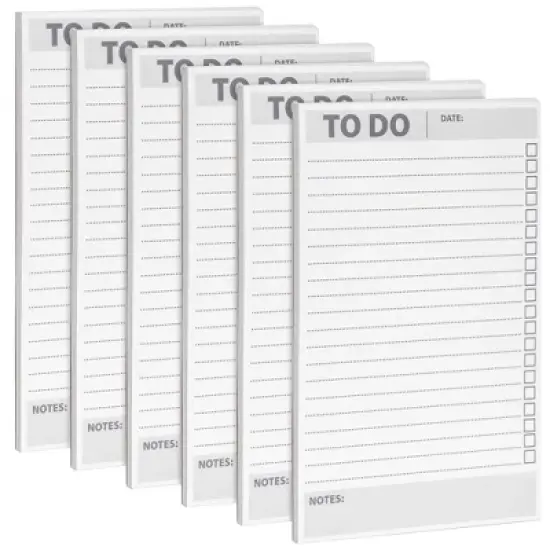 Paper Junkie 6 Pack To Do List Notepads, Daily Reminder Checklist (8.5 x 5.5 In, 60 Sheets Each) image {8}