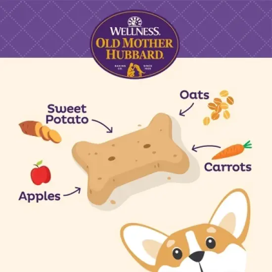 Old Mother Hubbard by Wellness  Classic Crunchy Just Vegg'N Biscuits Mini Oven Baked with Carrots, Sweet Potato and Apple Dog Treats - 20oz image {2}