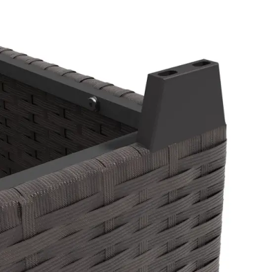 Decksplore Outdoor Lounge Set PE Wicker with Iron Frame Navy Blue Sofa & Coffee Table Combo image {4}