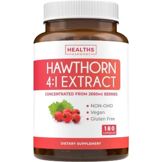 Hawthorn Berry Capsules, Cardiovascular and Immune Health, 4:1 Extract, Health's Harmony, 60, 120 or 180ct image {4}
