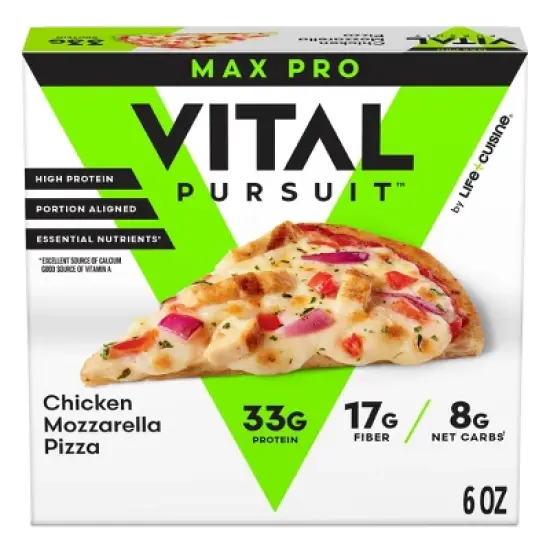 Vital Pursuit Frozen High Protein Chicken Mozzarella Thin Crust Pizza - 6oz image {8}