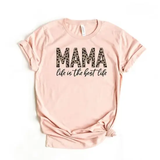 Simply Sage Market Women's Mama Life Is The Best Life Leopard Short Sleeve Graphic Tee image {2}