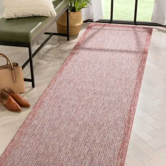 Well Woven Woden Indoor/Outdoor Flat Weave Pile Solid Border Area Rug image {7}
