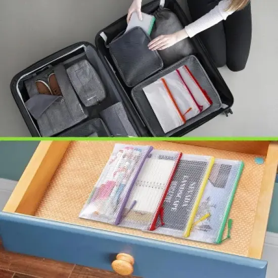 48 Pack Mesh Zipper Pouch Bags - Small, Clear Pencil Pouch Bulk, Travel Storage image {5}