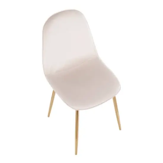 Set of 2 Pebble Contemporary Dining Chairs Gold/Cream - LumiSource image {6}