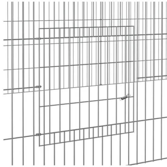 vidaXL Rabbit Cage/Animal Playpen-Outdoor Pet Enclosure/Galvanized Iron - Silver, 86.6"x43.3"x21.7", Spacious & Ventilated Design image {5}