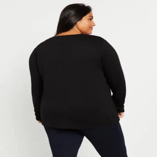 Plus Size Long Sleeve Nursing Tee | Motherhood Maternity image {2}