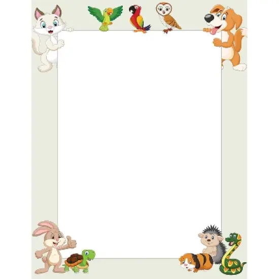 Great Papers Whimsical Animal Pals Everyday Letterhead Multicolored 50 Sheets/Pack (2025012) image {5}