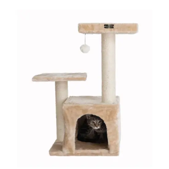 Armarkat Classic Real Wood Cat Tree A3207, 32-Inch Beige image {6}