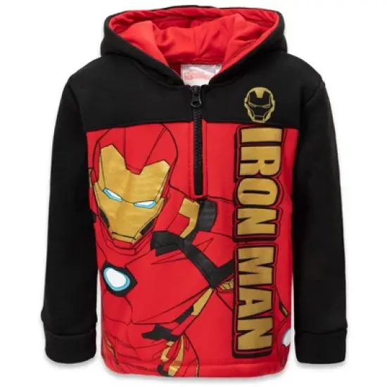 Marvel Spider-Man Captain America Hulk Black Panther Miles Morales Venom Iron Man Half Zip Hoodie Toddler to Little Kid image {13}