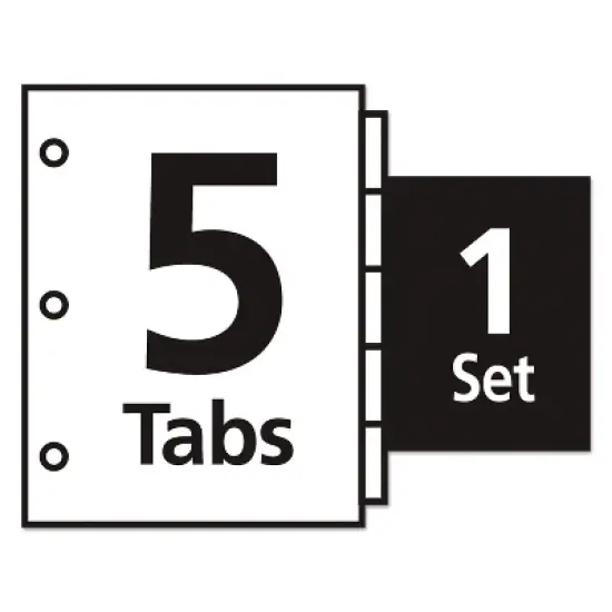 Avery Index Maker Print & Apply Clear Label Plastic Dividers 5-Tab Letter 11449 image {3}