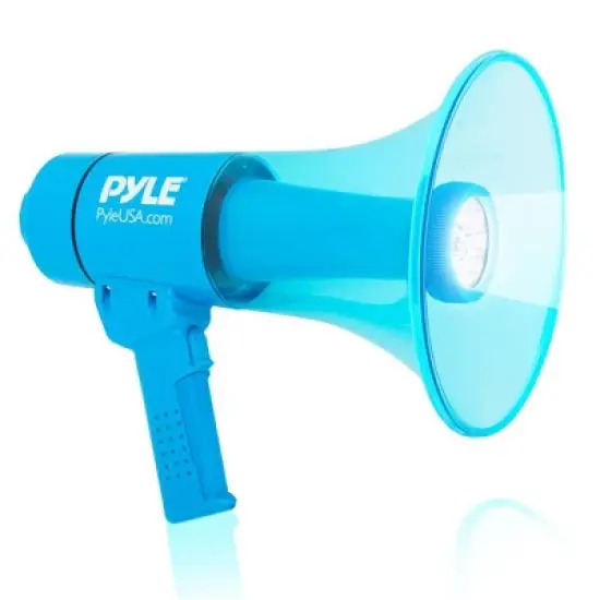 Pyle PMP66WLT Portable Waterproof Indoor Outdoor 40 Watt Max Ergonomic Megaphone Bullhorn Speaker with LED Light and Siren Alarm image {5}