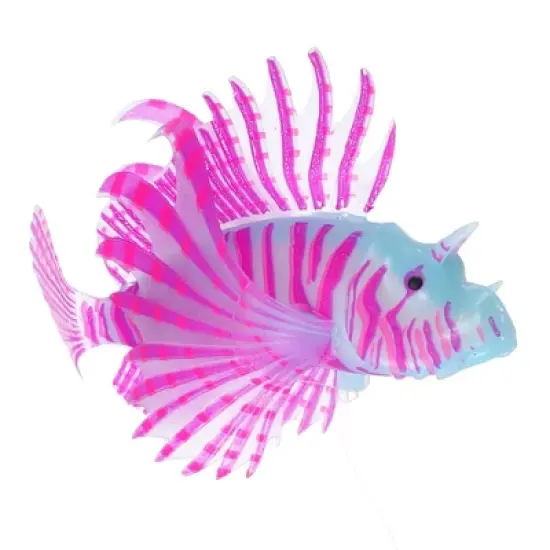 Unique Bargains Aquarium Artificial Lion Fish Glowing Ornament Simulation with Suction Cup 1 Pc image {8}