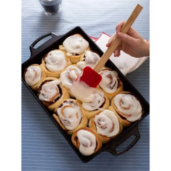 Lodge 6.4qt Cast Iron Baking Casserole Black: Rectangle Casseroles Dish, Hand Wash, 16.5" Depth, 7.25 lbs image {4}