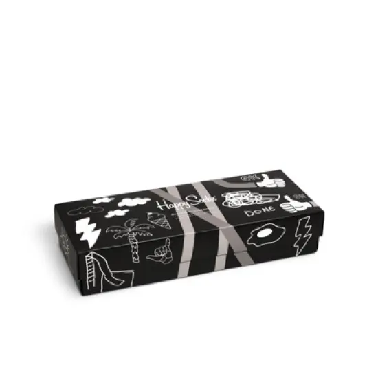 Happy Socks Adult 4pk Black and White Socks Gift Set image {5}
