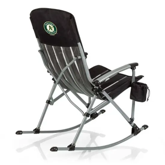 MLB Oakland Athletics Outdoor Rocking Camp Chair - Black image {5}