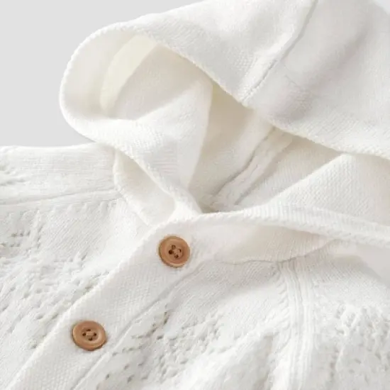 Little Planet by Carter&rsquo;s Baby Hooded Knit Sweater - White image {1}