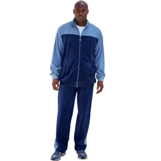 KingSize Men's Big & Tall Colorblock Velour Tracksuit image {5}