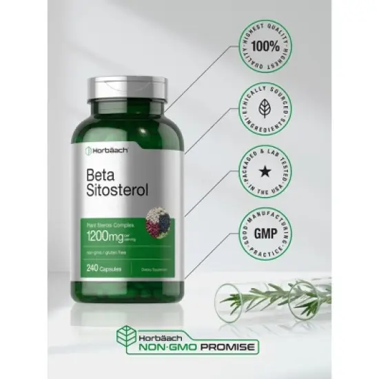 Horbaach Beta Sitosterol 1200mg | 240 Capsules image {5}