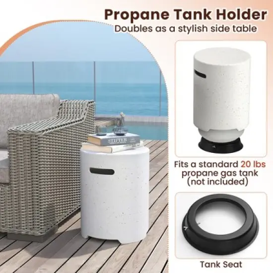 Tangkula 40,000 BTU Outdoor Fire Pit Table Set w/ Tank Holder Stainless Steel Burner image {7}