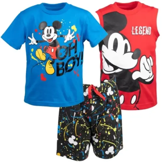 Disney Lion King Pixar Toy Story  Mickey Mouse Goofy T-Shirt Tank Top and Shorts 3 Piece Outfit Set Toddler to Big Kid image {14}