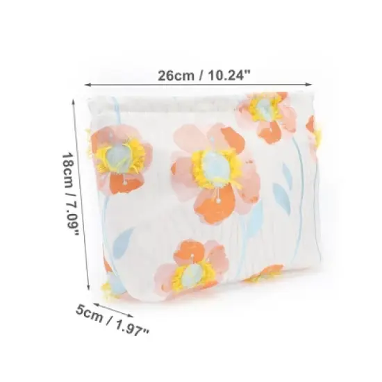 Unique Bargains Women Portable Floral Makeup Bag Assorted Color 1 Pc image {1}