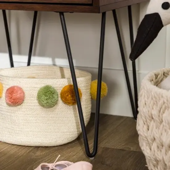 Amal Modern Single Drawer Hairpin Leg Nightstand - Saracina Home image {7}