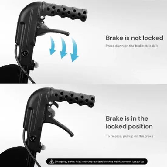 ProTraverse Wheelchairs for Adults, Foldable and Portable Transport Wheelchair, Portable Folding Transfer Wheelchairs for Seniors(Grey) image {4}