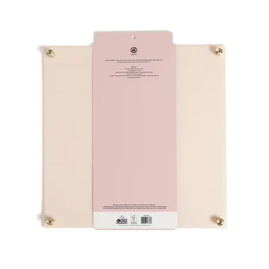 U Brands 16"x16" Acrylic Dry Erase Calendar with Metal Bulletin Strip Cream/Gold: Wall Mount Magnetic Board image {6}