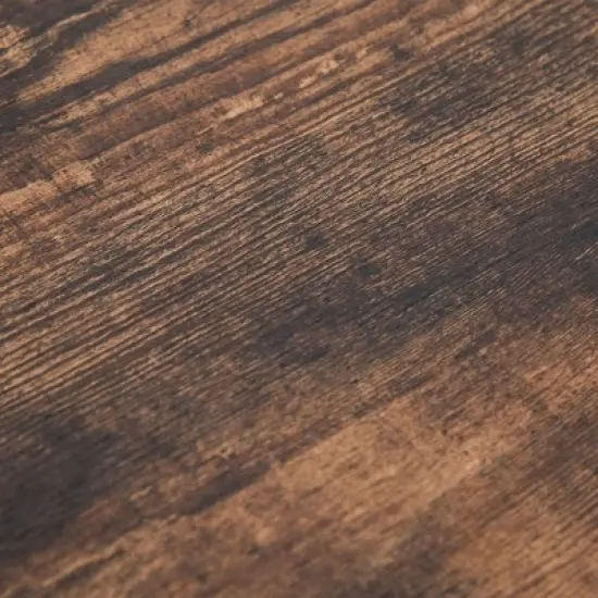 HOMCOM Industrial 3 Piece Dining Table Set, Counter Height Bar Table and Chairs Set, Kitchen Bistro Table Set with Storage Shelf and Stools, Brown image {6}