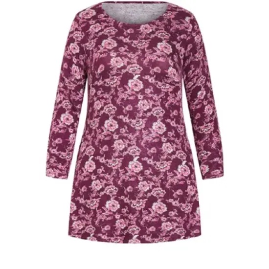 Women's Plus Size Floral Tunic - red | EVANS image {2}