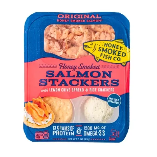 Honey Smoked Fish Co. Salmon Stackers Original - 3oz image {5}