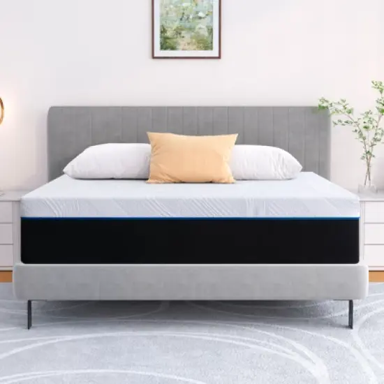 Twolike 12 Inches Tight Top Medium Firm Memory Foam Mattress, Infused with Gel for more Breathable and Pressure Relief, Mattress in a Box image {4}