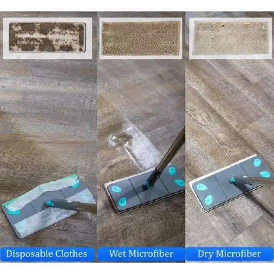 5 Star Super Deals Microfiber Mop &  Broom 7 in 1 Cleaning Tool Mop Broom Bendable Duster 2 in 1 Squeegee & Dryer Tile Scrubber & Scrub Brush Sponge image {4}