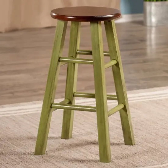 24"Ivy Counter Height Barstool - Green - Winsome image {4}
