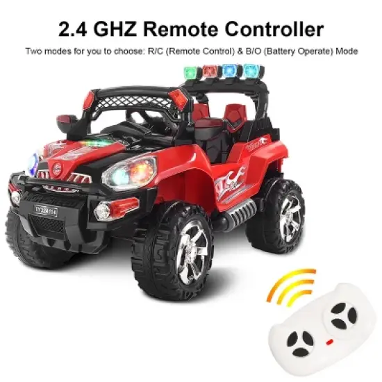 Costway 12V Kids Ride On Truck Car SUV MP3 RC Remote Control with LED Lights Music image {5}