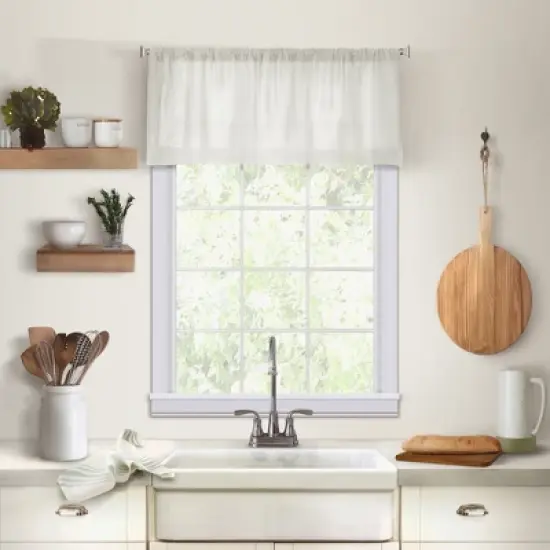 Cameron Linen Rod Pocket Kitchen Window Valance - 60" x 15" - Elrene Home Fashions image {7}