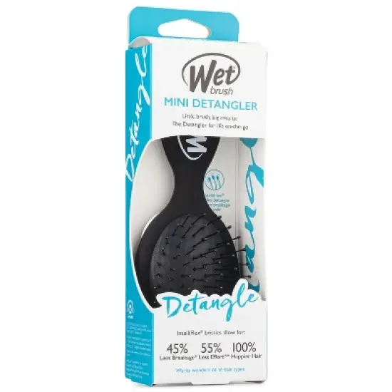 Wet Brush Mini Detangler Hair Brush - Matte Black image {5}