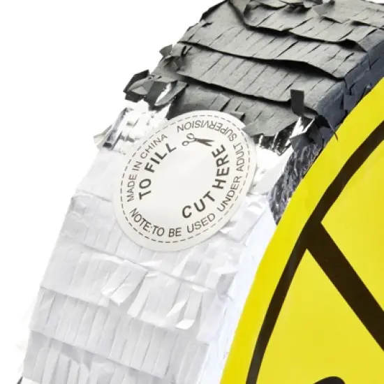 Blue Panda Small Pull String Pinata for Train Birthday Party Decorations, Railroad Crossing Sign, 13 x 13 x 3 In image {7}