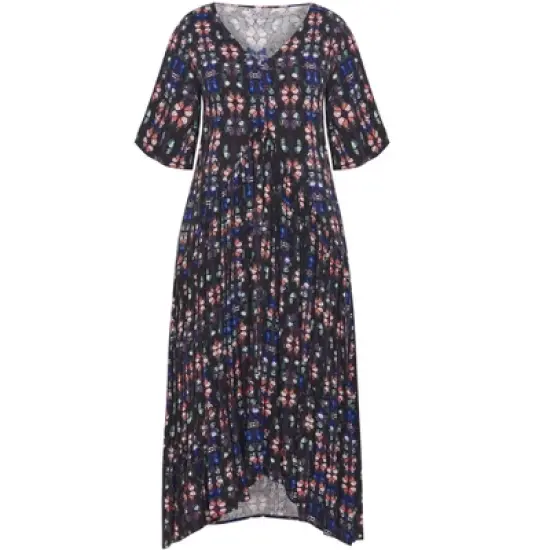 Women's Plus Size Val Print Dress - navy butterfly | AVENUE image {2}