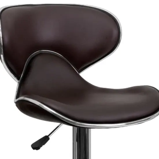 Emma and Oliver Contemporary Cozy Mid-Back Vinyl Adjustable Height Barstool image {4}