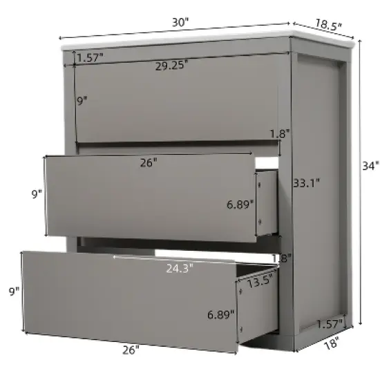 Christopher Knight Home Griffin Contemporary 30" Bathroom Vanity with Ceramic Sink and Full-Extension Drawers image {2}