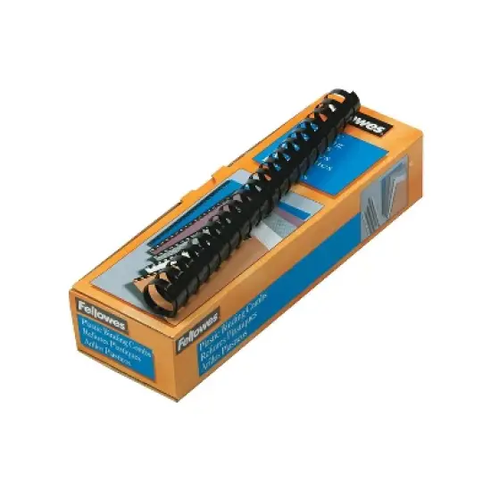 Fellowes Plastic Comb Bindings 1" Diameter 200 Sheet Capacity Black 10 Combs/Pack 52383 image {1}