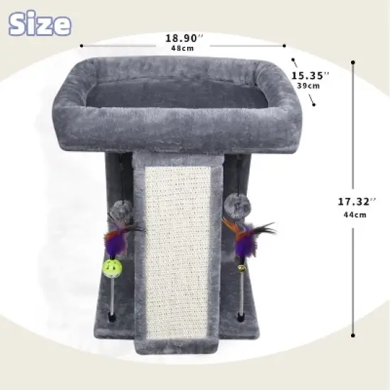 Cat Tree Tower with Cat Scratching Post for Indoor Cats, Activity Centre Climbing Tree with Scratching Board image {6}