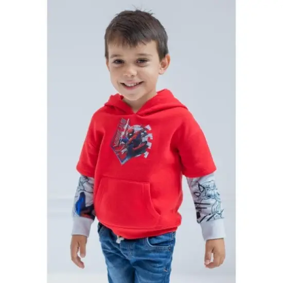 Marvel Spider-Man Fleece Hangdown Hoodie Toddler to Big Kid image {1}